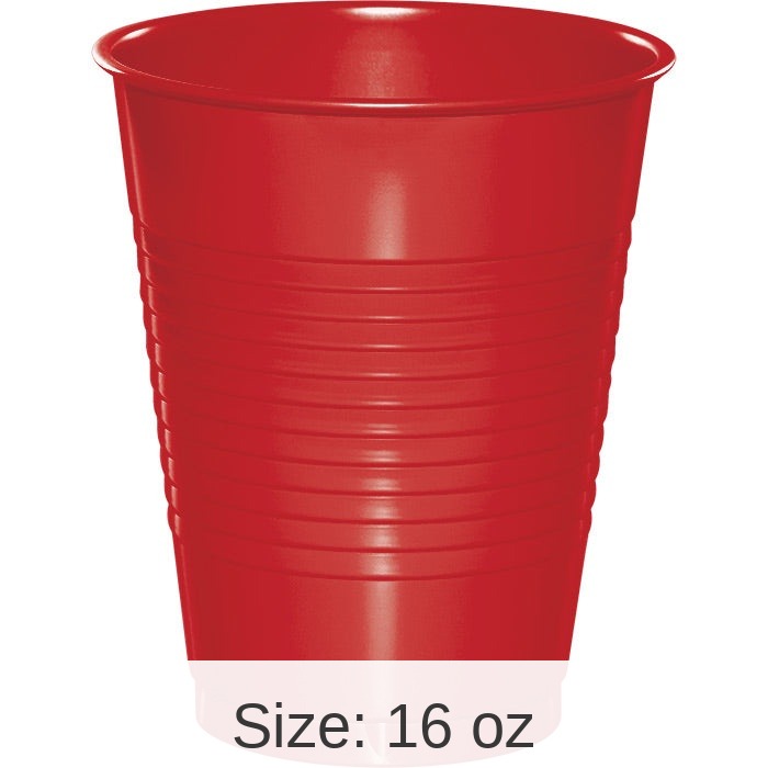 240/Case Bulk Classic Red 16 oz Plastic Cups