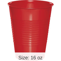 240/Case Bulk Classic Red 16 oz Plastic Cups