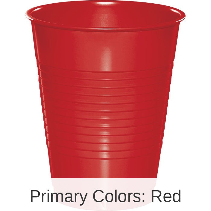 240/Case Bulk Classic Red 16 oz Plastic Cups