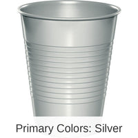240/Case Bulk Shimmering Silver 16 oz Plastic Cups