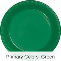240/Case Bulk Emerald Green 6.75 inch Plastic Dessert Plates