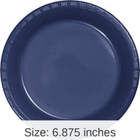 240/Case Bulk Navy 6.75 inch Plastic Dessert Plates
