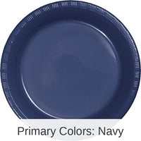 240/Case Bulk Navy 6.75 inch Plastic Dessert Plates
