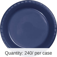 240/Case Bulk Navy 6.75 inch Plastic Dessert Plates