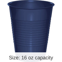 240/Case Bulk Navy 16 oz Plastic Cups