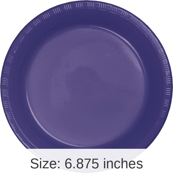 240/Case Bulk Purple 6.75 inch Plastic Dessert Plates