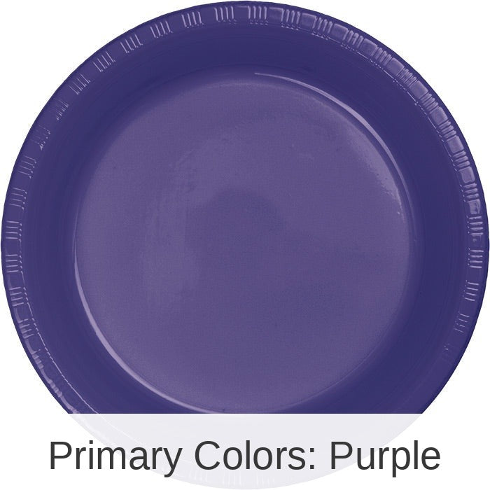 240/Case Bulk Purple 6.75 inch Plastic Dessert Plates