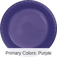 240/Case Bulk Purple 6.75 inch Plastic Dessert Plates