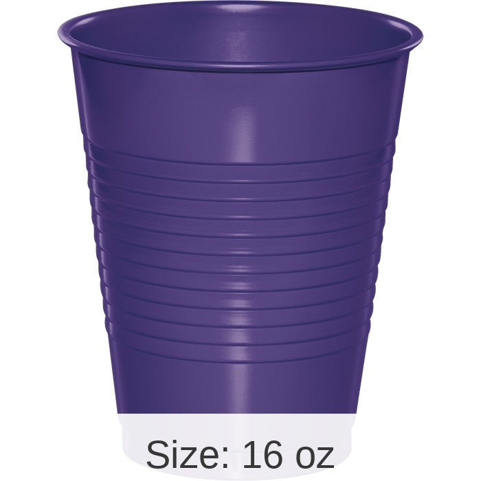240/Case Bulk Purple 16 oz Plastic Cups