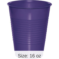 240/Case Bulk Purple 16 oz Plastic Cups