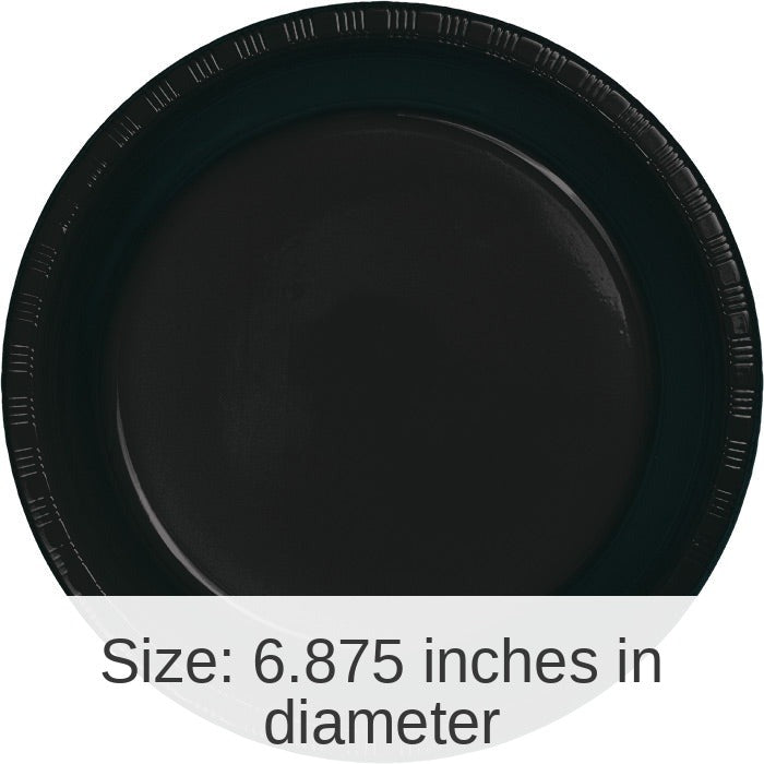 240/Case Bulk Black Velvet 6.75 inch Plastic Dessert Plates
