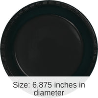 240/Case Bulk Black Velvet 6.75 inch Plastic Dessert Plates