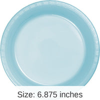 240/Case Bulk Pastel Blue 6.75 inch Plastic Dessert Plates