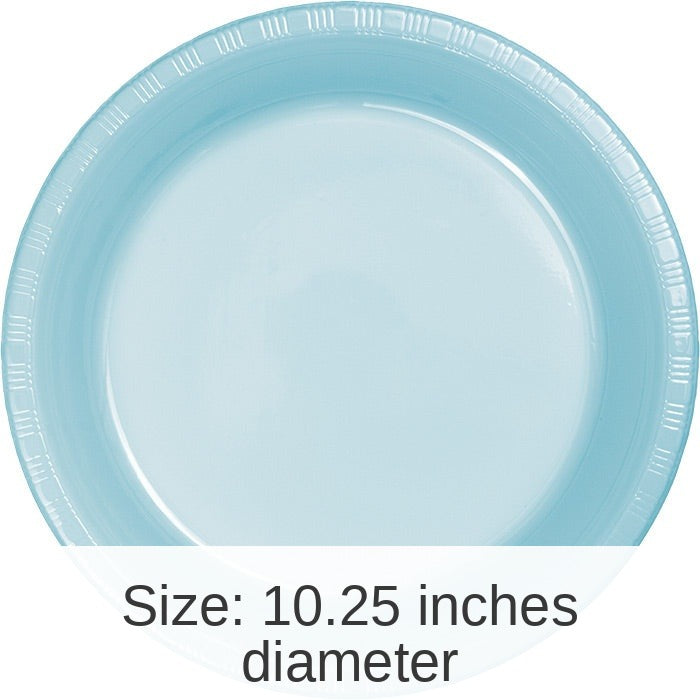240/Case Bulk Pastel Blue Plastic Banquet Plates 10.25 inch