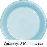 240/Case Bulk Pastel Blue Plastic Banquet Plates 10.25 inch