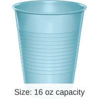 240/Case Bulk Pastel Blue 16 oz Plastic Cups