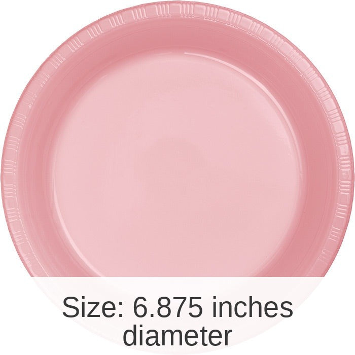 240/Case Bulk Classic Pink 6.75 inch Plastic Dessert Plates