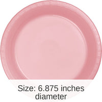 240/Case Bulk Classic Pink 6.75 inch Plastic Dessert Plates