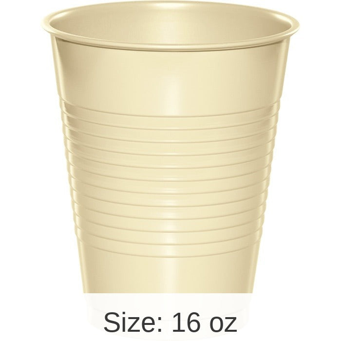 240/Case Bulk Ivory 16 oz Plastic Cups