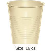 240/Case Bulk Ivory 16 oz Plastic Cups
