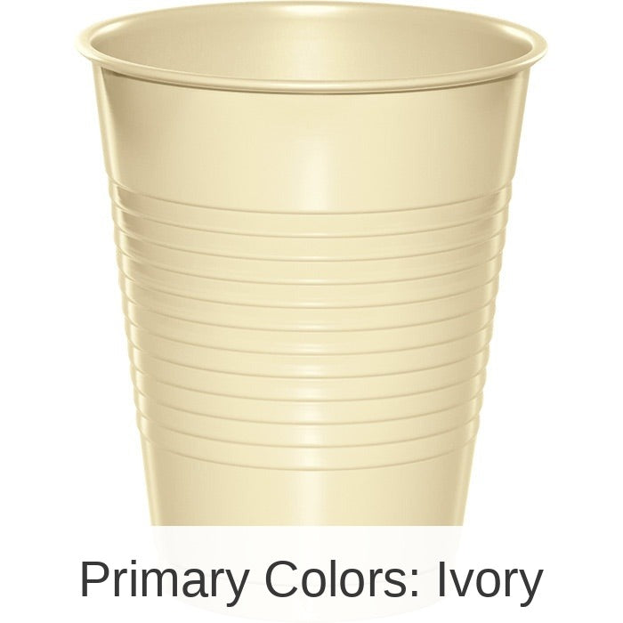 240/Case Bulk Ivory 16 oz Plastic Cups