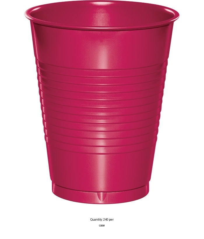 240/Case Bulk Hot Magenta 16 oz Plastic Cups