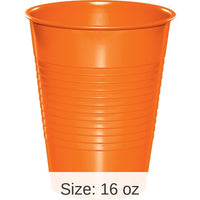 240/Case Bulk Sunkissed Orange 16 oz Plastic Cups