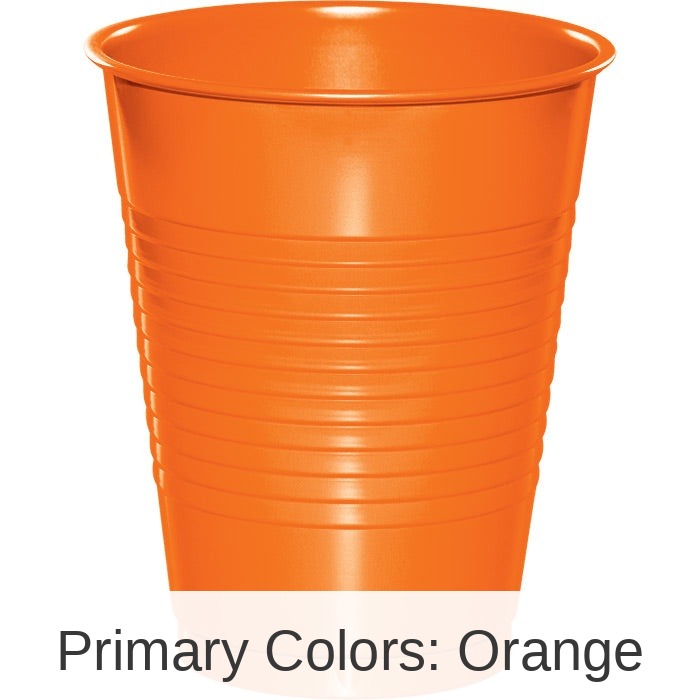 240/Case Bulk Sunkissed Orange 16 oz Plastic Cups