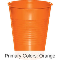 240/Case Bulk Sunkissed Orange 16 oz Plastic Cups