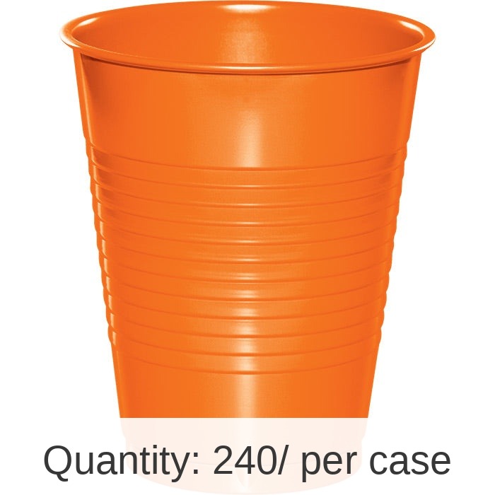 240/Case Bulk Sunkissed Orange 16 oz Plastic Cups
