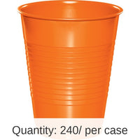 240/Case Bulk Sunkissed Orange 16 oz Plastic Cups