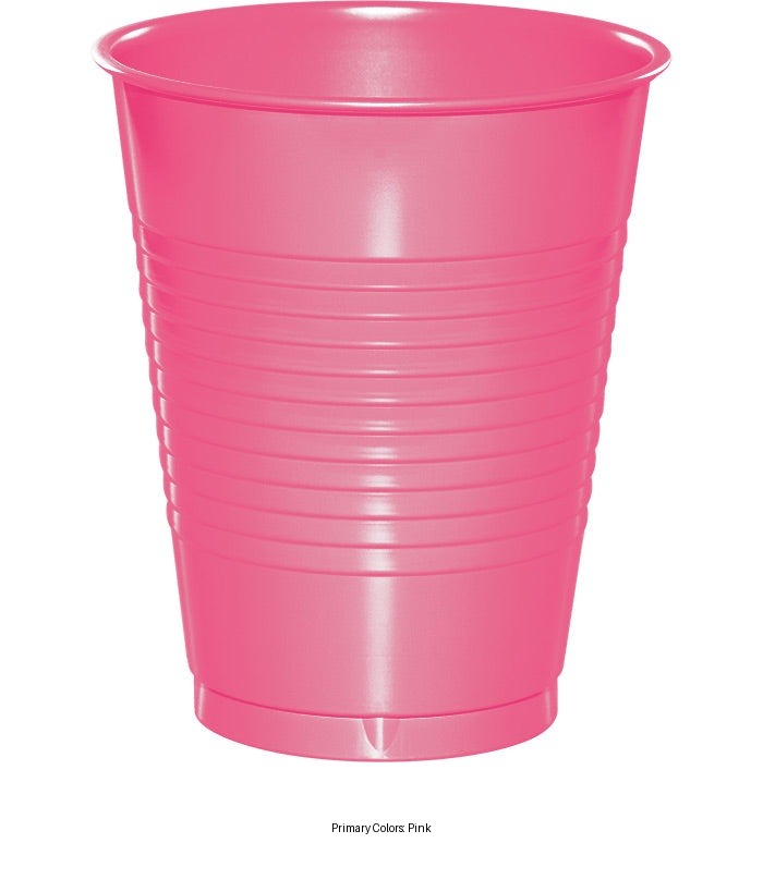 240/Case Bulk Candy Pink 16 oz Plastic Cups