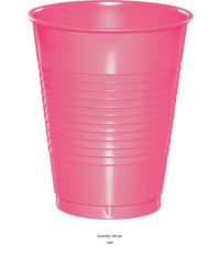 240/Case Bulk Candy Pink 16 oz Plastic Cups