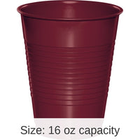 240/Case Bulk Burgundy 16 oz Plastic Cups