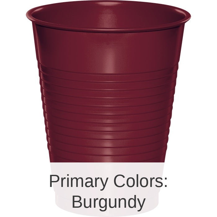 240/Case Bulk Burgundy 16 oz Plastic Cups