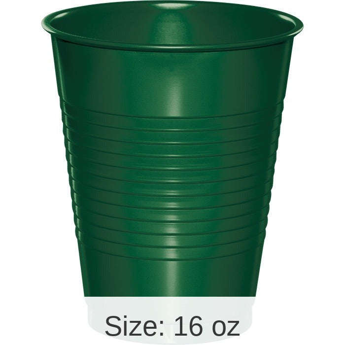 240/Case Bulk Hunter Green 16 oz Plastic Cups