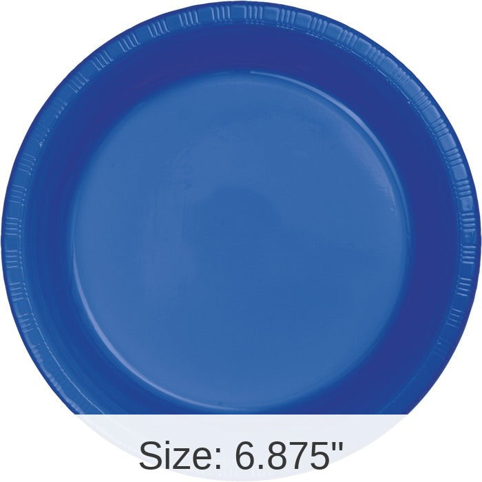 240/Case Bulk Cobalt Blue 6.75 inch Plastic Dessert Plates
