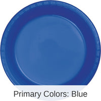 240/Case Bulk Cobalt Blue 6.75 inch Plastic Dessert Plates