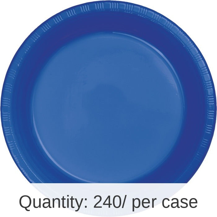 240/Case Bulk Cobalt Blue 6.75 inch Plastic Dessert Plates