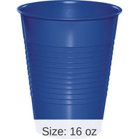 240/Case Bulk Cobalt Blue 16 oz Plastic Cups