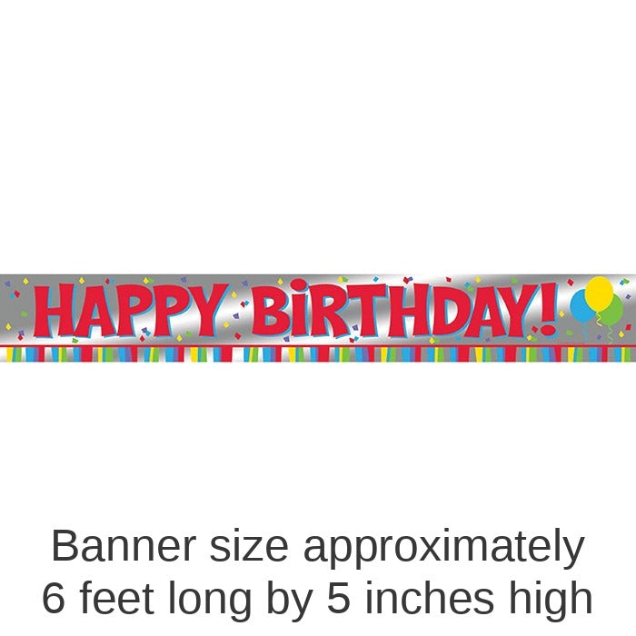 12/Case Bulk Value Friendly Happy Birthday Foil Banner