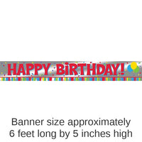 12/Case Bulk Value Friendly Happy Birthday Foil Banner