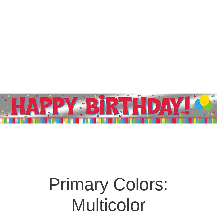 12/Case Bulk Value Friendly Happy Birthday Foil Banner