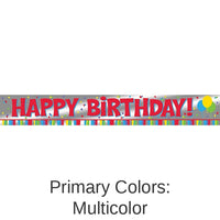 12/Case Bulk Value Friendly Happy Birthday Foil Banner