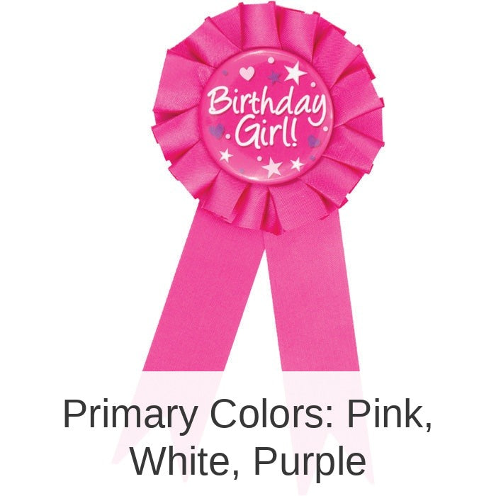 12/Case Bulk Birthday Girl Award Ribbons