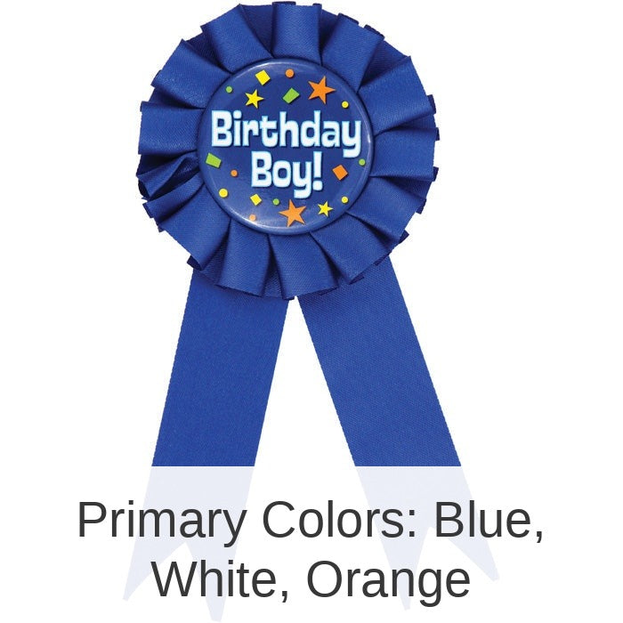 12/Case Bulk Birthday Boy Award Ribbons