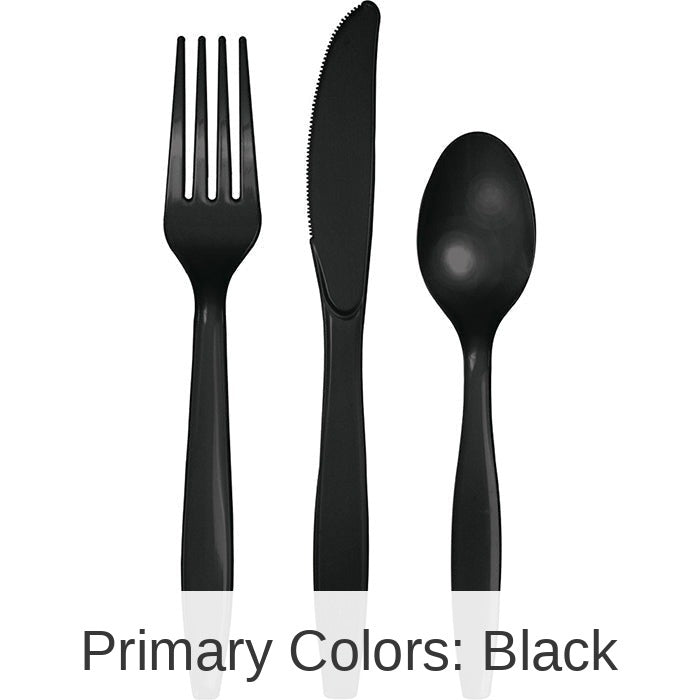 216/Case Bulk Black Velvet Value Friendly Assorted Plastic Cutlery