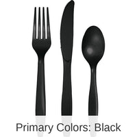 216/Case Bulk Black Velvet Value Friendly Assorted Plastic Cutlery