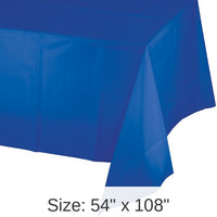 12/Case Bulk Cobalt Blue Value Friendly Plastic Table Cover