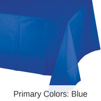 12/Case Bulk Cobalt Blue Value Friendly Plastic Table Cover
